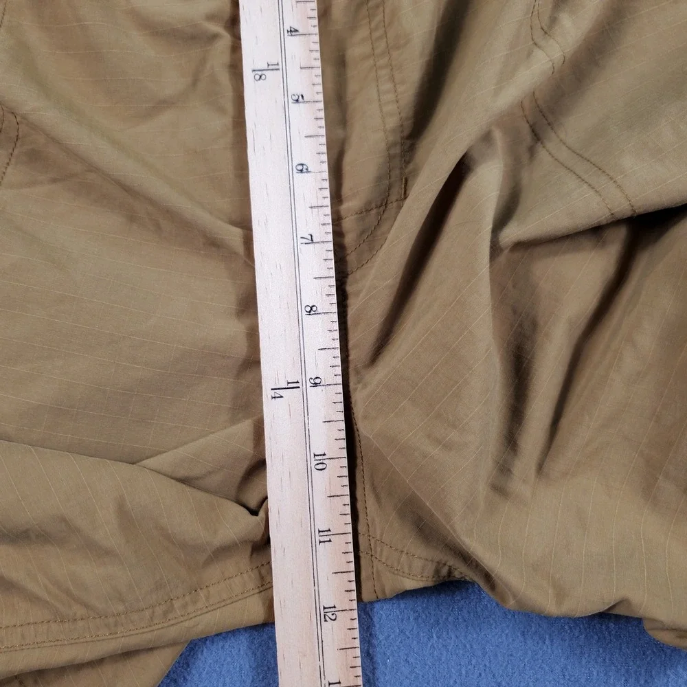 REI Co-op Mens XL Brown Ripstop Hiking Shorts Elastic Waist Belt 5in Flaw